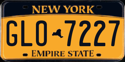 NY license plate GLO7227