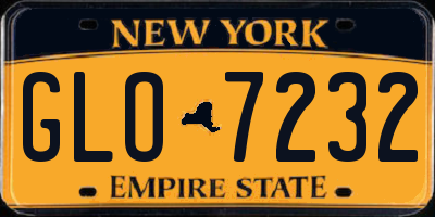NY license plate GLO7232