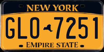NY license plate GLO7251