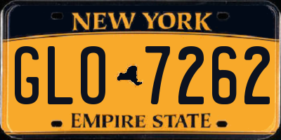 NY license plate GLO7262