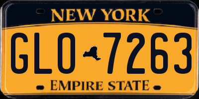 NY license plate GLO7263