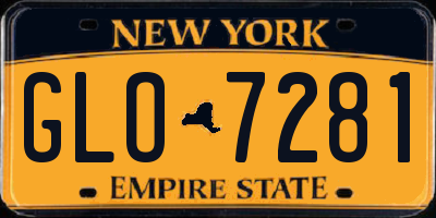 NY license plate GLO7281