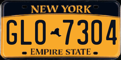 NY license plate GLO7304