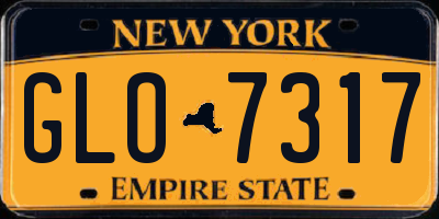 NY license plate GLO7317