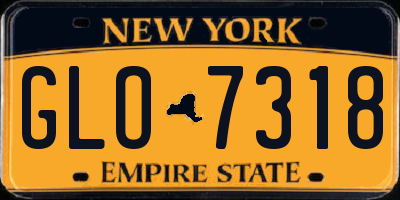 NY license plate GLO7318