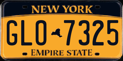 NY license plate GLO7325