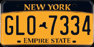 NY license plate GLO7334