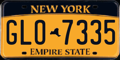 NY license plate GLO7335