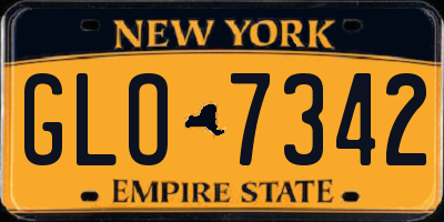 NY license plate GLO7342