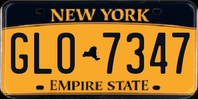 NY license plate GLO7347