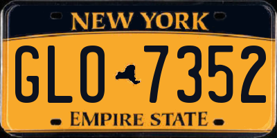 NY license plate GLO7352