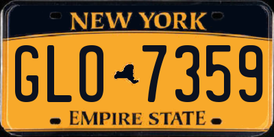 NY license plate GLO7359