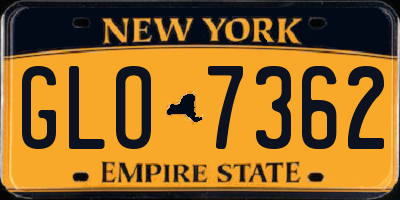NY license plate GLO7362