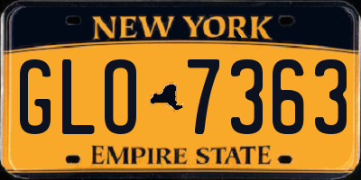 NY license plate GLO7363
