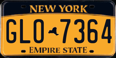 NY license plate GLO7364