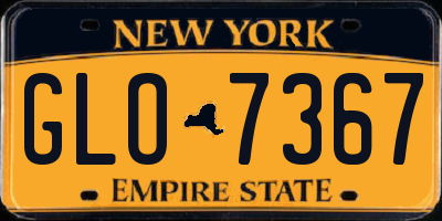 NY license plate GLO7367