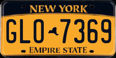 NY license plate GLO7369