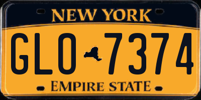 NY license plate GLO7374