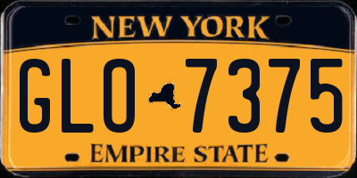 NY license plate GLO7375