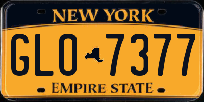 NY license plate GLO7377