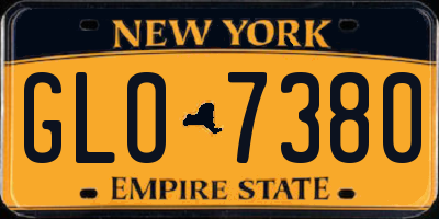 NY license plate GLO7380