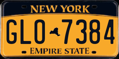 NY license plate GLO7384