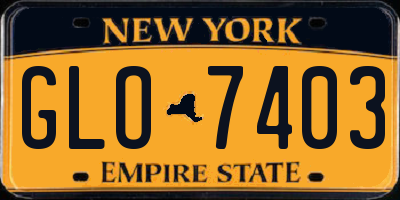 NY license plate GLO7403