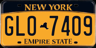 NY license plate GLO7409