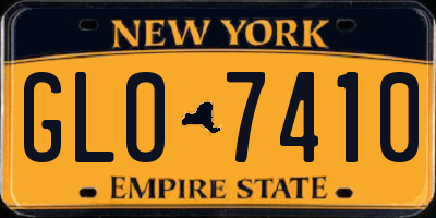 NY license plate GLO7410