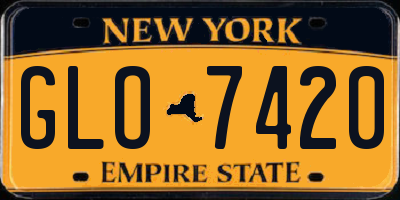 NY license plate GLO7420