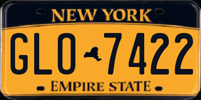 NY license plate GLO7422
