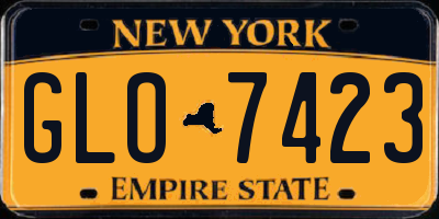 NY license plate GLO7423
