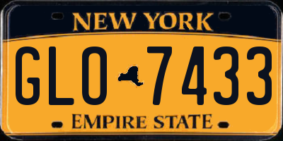 NY license plate GLO7433