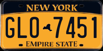 NY license plate GLO7451
