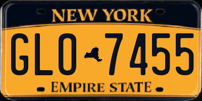 NY license plate GLO7455