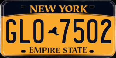 NY license plate GLO7502