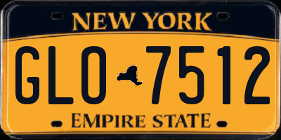 NY license plate GLO7512
