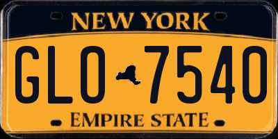 NY license plate GLO7540