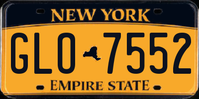 NY license plate GLO7552