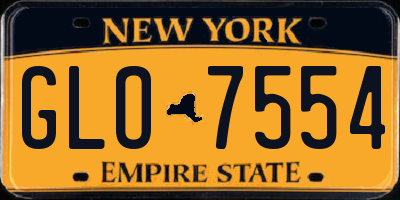 NY license plate GLO7554