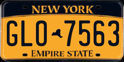 NY license plate GLO7563