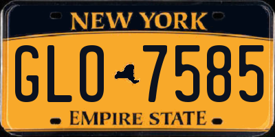 NY license plate GLO7585