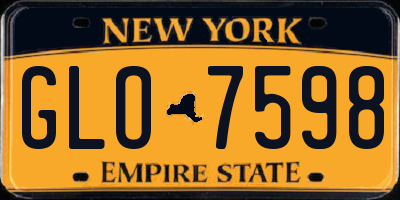 NY license plate GLO7598