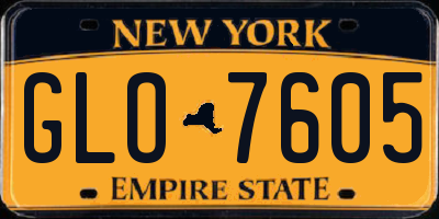 NY license plate GLO7605