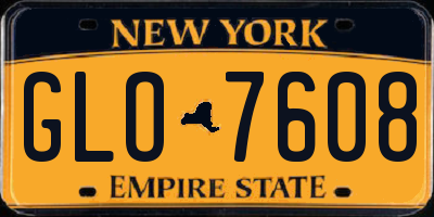 NY license plate GLO7608