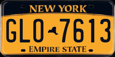 NY license plate GLO7613