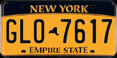 NY license plate GLO7617