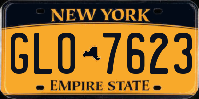 NY license plate GLO7623