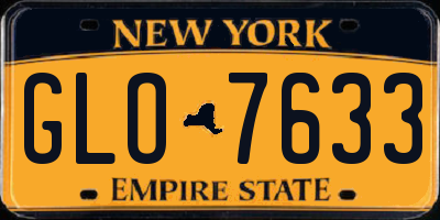 NY license plate GLO7633