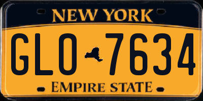 NY license plate GLO7634